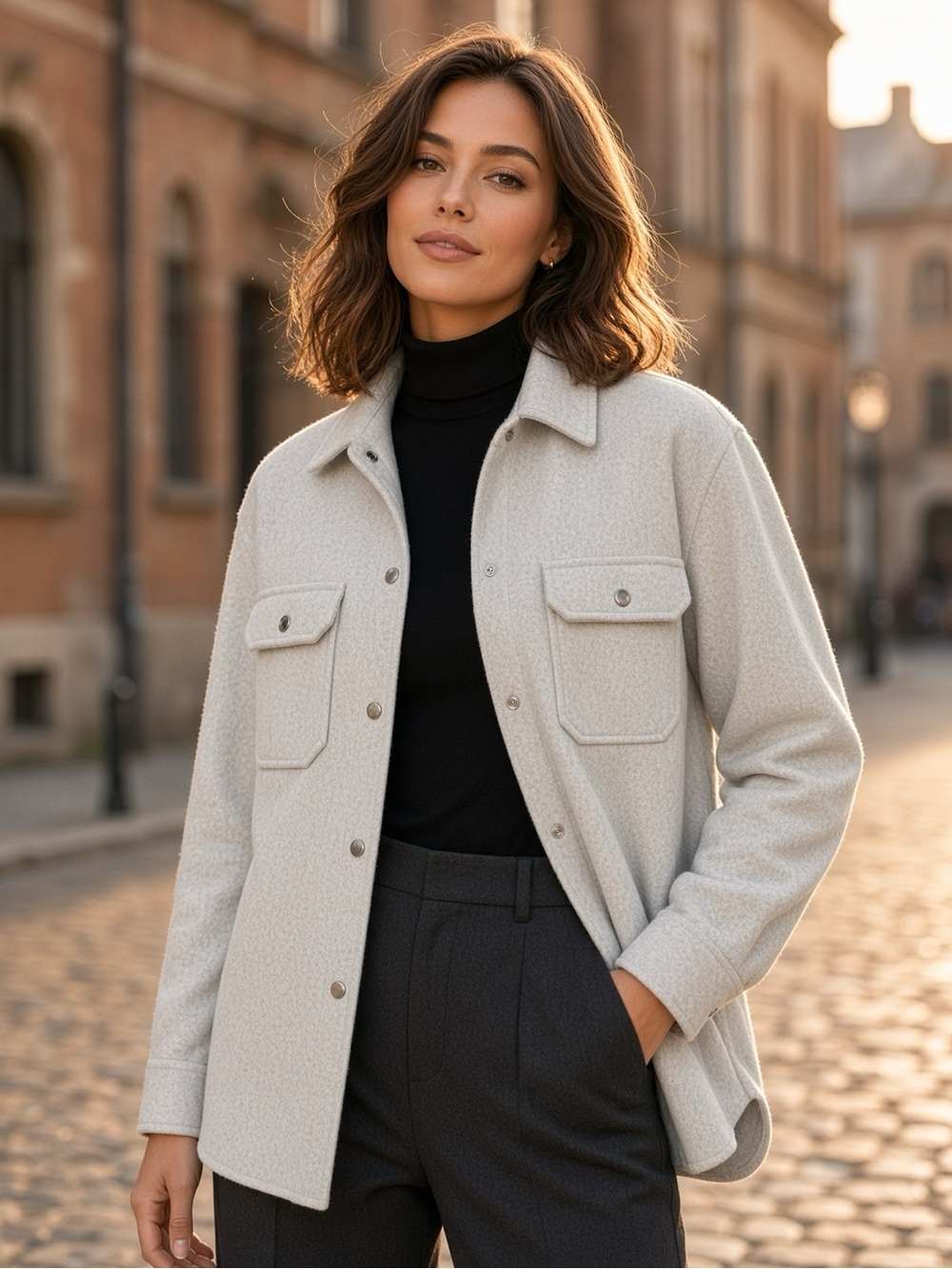 Zara Utility Jacket in Cream Like New